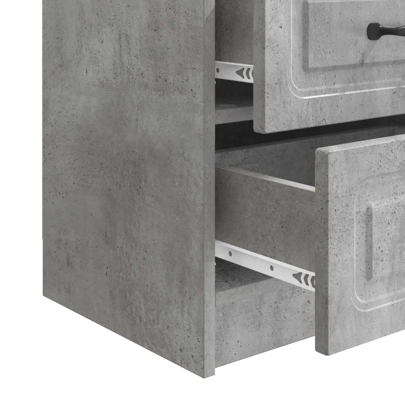 Šalia lovos spintelė 2 pcs Betono pilka 43 x 34,5 x 44,5 cm
