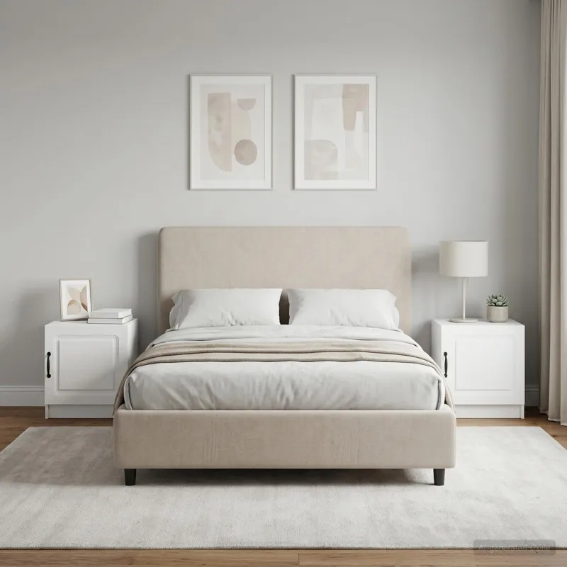 Šalia lovos spintelė 2 pcs Balta 43 x 34,5 x 47 cm