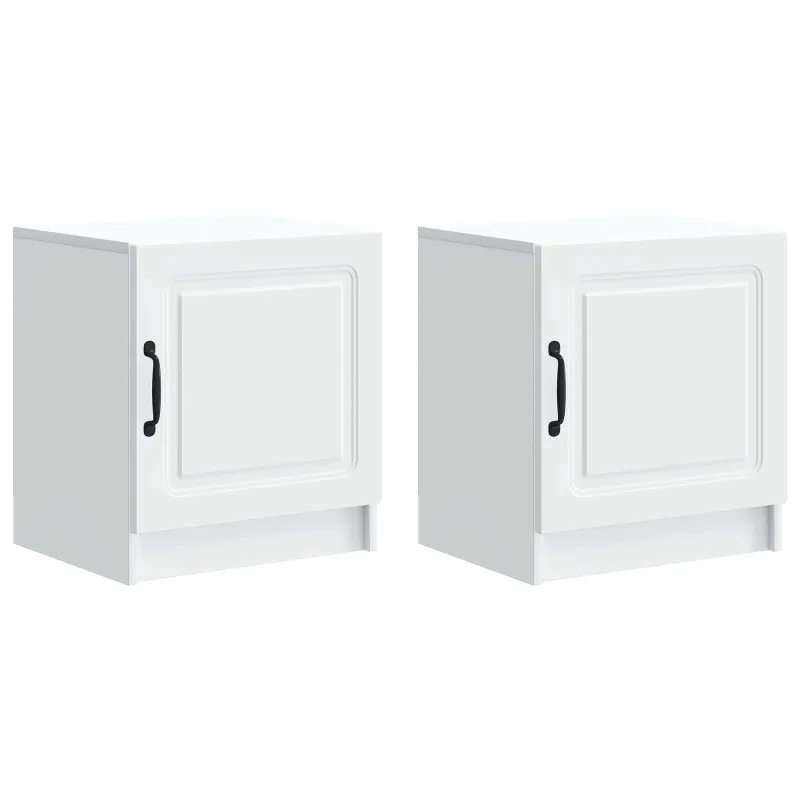 Šalia lovos spintelė 2 pcs Balta 43 x 34,5 x 47 cm