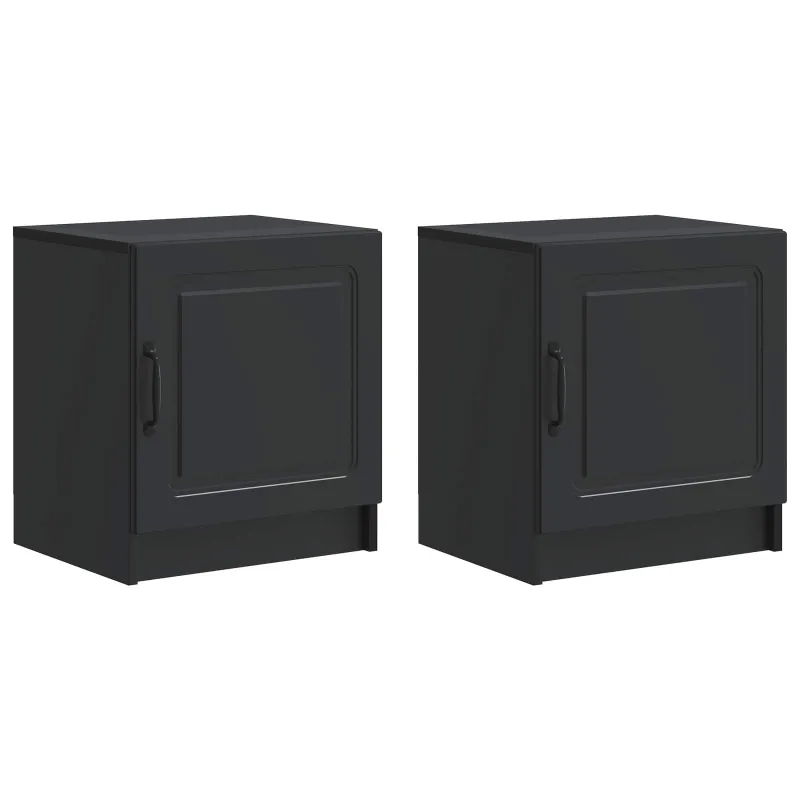Šalia lovos spintelė 2 pcs Juoda 43 x 34,5 x 47 cm