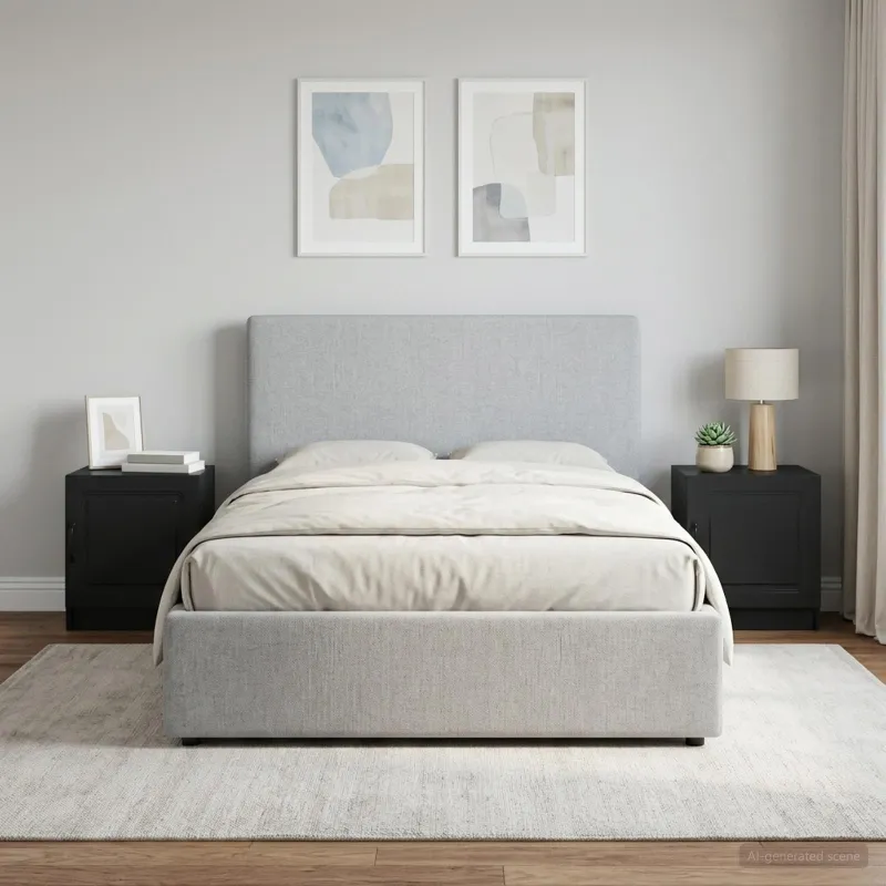 Šalia lovos spintelė 2 pcs Juoda 43 x 34,5 x 47 cm