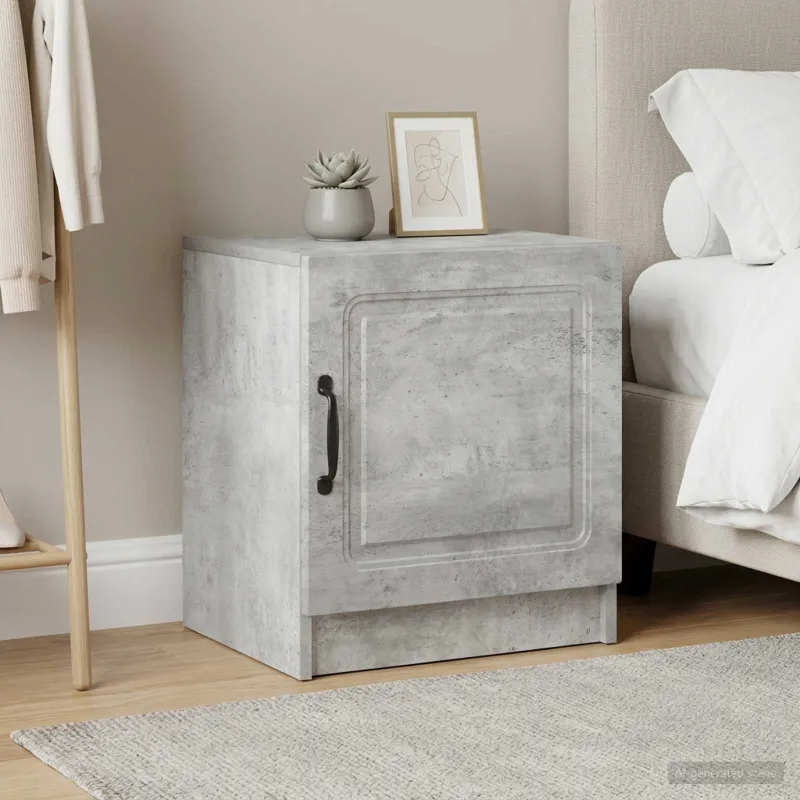 Šalia lovos spintelė 2 pcs Betono pilka 43 x 34,5 x 47 cm