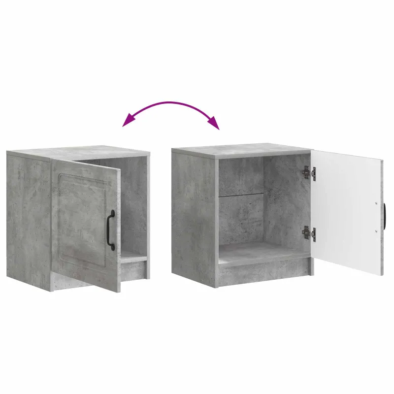 Šalia lovos spintelė 2 pcs Betono pilka 43 x 34,5 x 47 cm