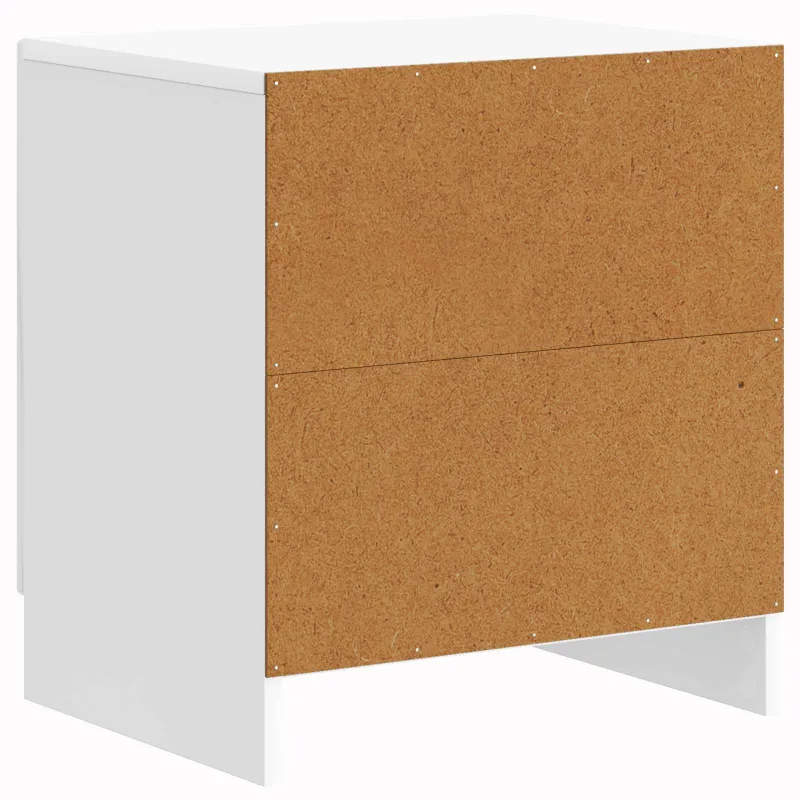 Šalia lovos spintelė 2 pcs Itin blizgi balta 43 x 34,5 x 47 cm