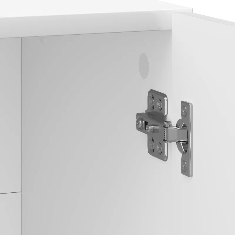 Šalia lovos spintelė 2 pcs Itin blizgi balta 43 x 34,5 x 47 cm