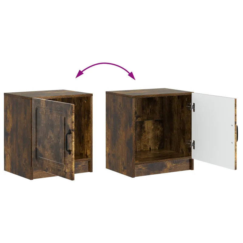Šalia lovos spintelė 2 pcs Dūminio ąžuolo 43 x 34,5 x 47 cm