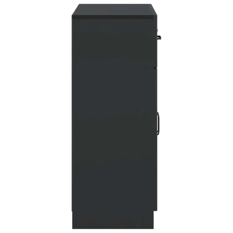 Kabalas su stalčių Juoda 66 x 34,5 x 87 cm Apdirbta mediena
