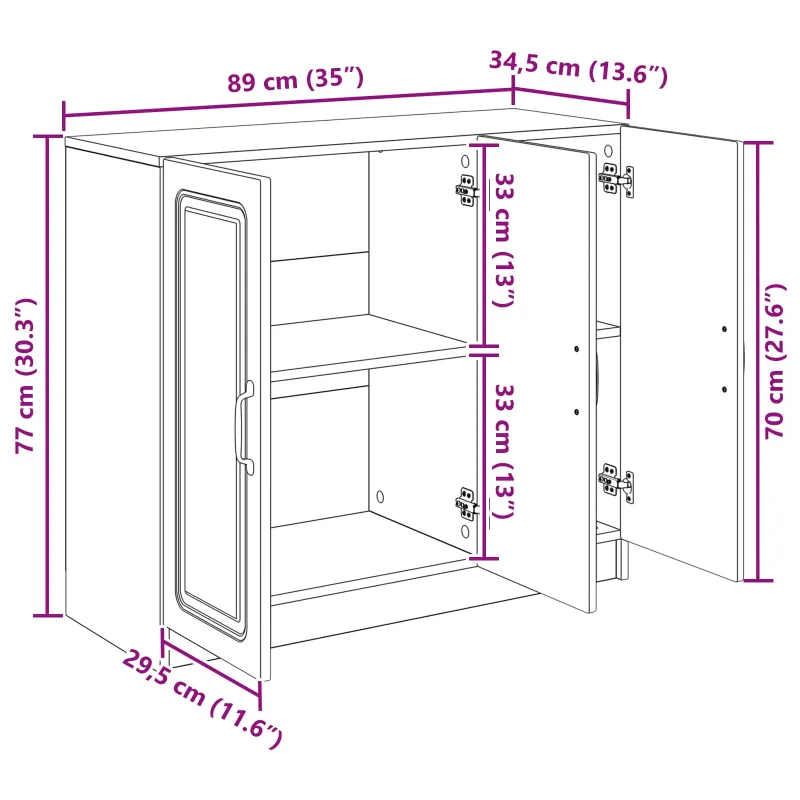 Kabalas Betono pilka 89 x 34,5 x 77 cm Apdirbta mediena