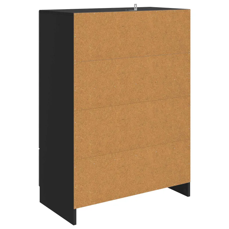 Kabalas su stalčių Juoda 66 x 34,5 x 92 cm Apdirbta mediena