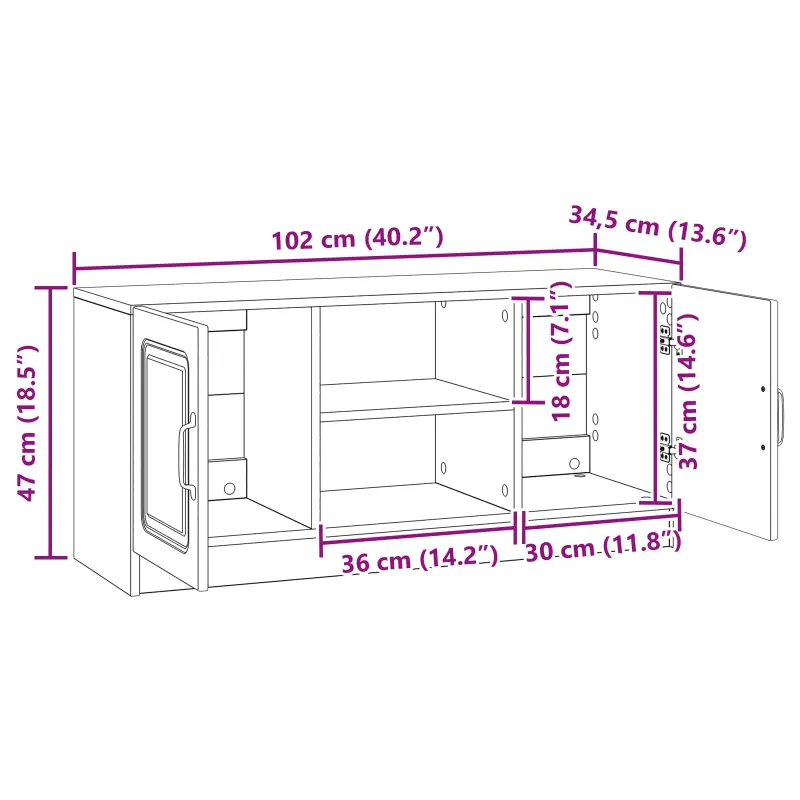 Televizoriaus spintelė Juoda 102 x 34,5 x 47 cm