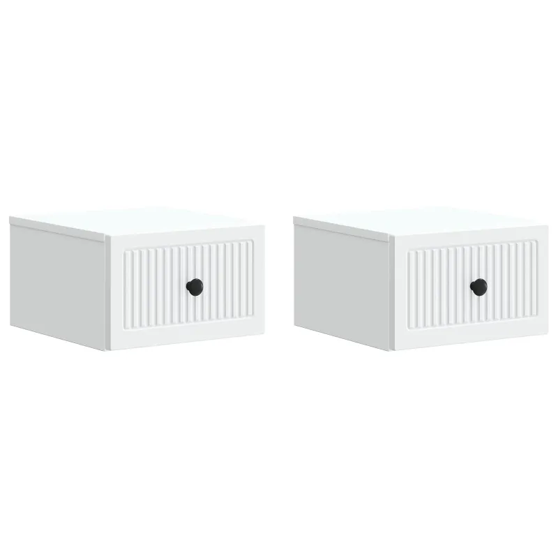 Sieninis naktinis staliukas 2 pcs Balta 33 x 34,5 x 20 cm