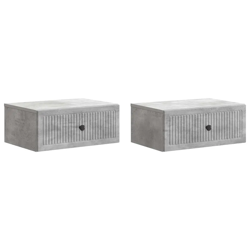 Šalia lovos spintelė 2 pcs Betono pilka 49 x 34,5 x 20 cm