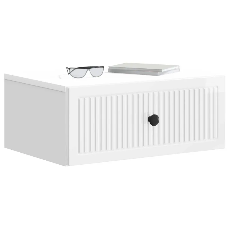 Šalia lovos spintelė 2 pcs Itin blizgi balta 49 x 34,5 x 20 cm