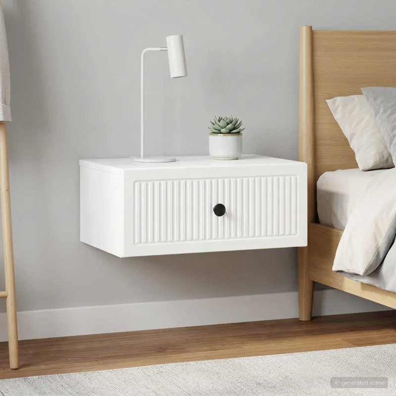 Šalia lovos spintelė 2 pcs Itin blizgi balta 49 x 34,5 x 20 cm