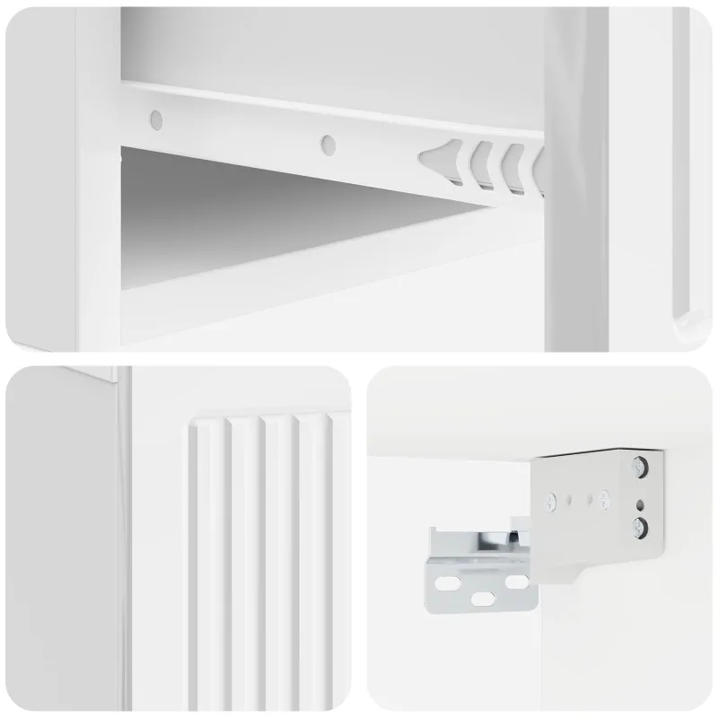 Šalia lovos spintelė 2 pcs Itin blizgi balta 49 x 34,5 x 20 cm