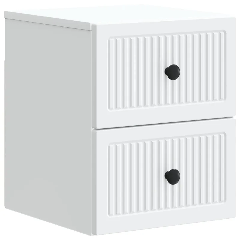 Sieninis naktinis staliukas 2 pcs Balta 33 x 34,5 x 40 cm