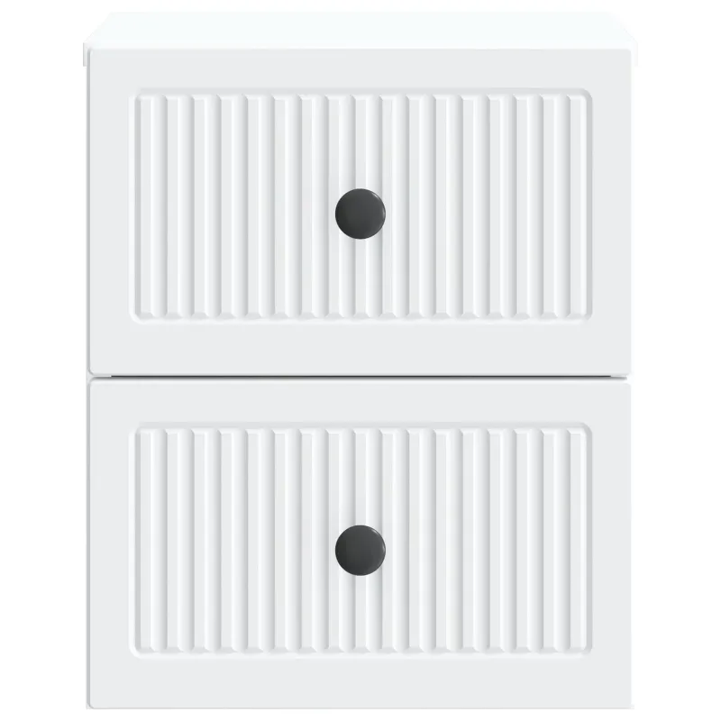 Sieninis naktinis staliukas 2 pcs Balta 33 x 34,5 x 40 cm