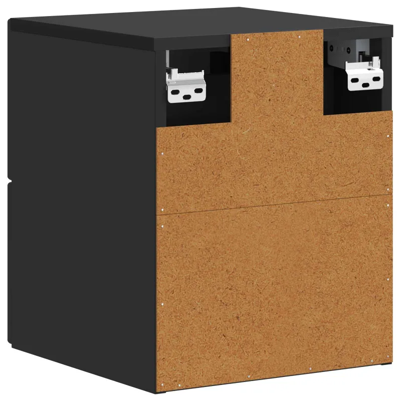 Sieninis naktinis staliukas 2 pcs Juoda 33 x 34,5 x 40 cm