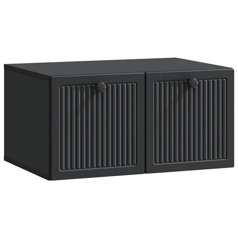 Sieninė TV spintelė Juoda 59,5 x 41 x 30 cm Apdirbta mediena