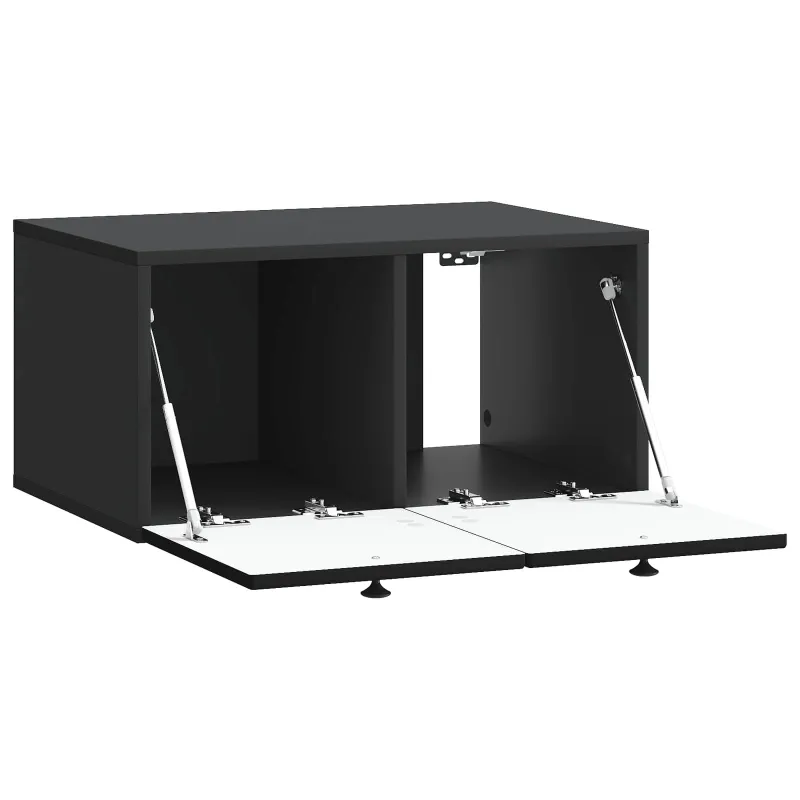 Sieninė TV spintelė Juoda 59,5 x 41 x 30 cm Apdirbta mediena