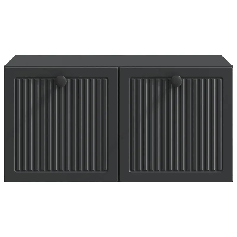 Sieninė TV spintelė Juoda 59,5 x 41 x 30 cm Apdirbta mediena