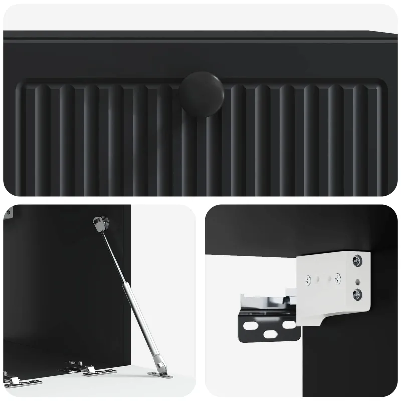 Sieninė TV spintelė Juoda 59,5 x 41 x 30 cm Apdirbta mediena