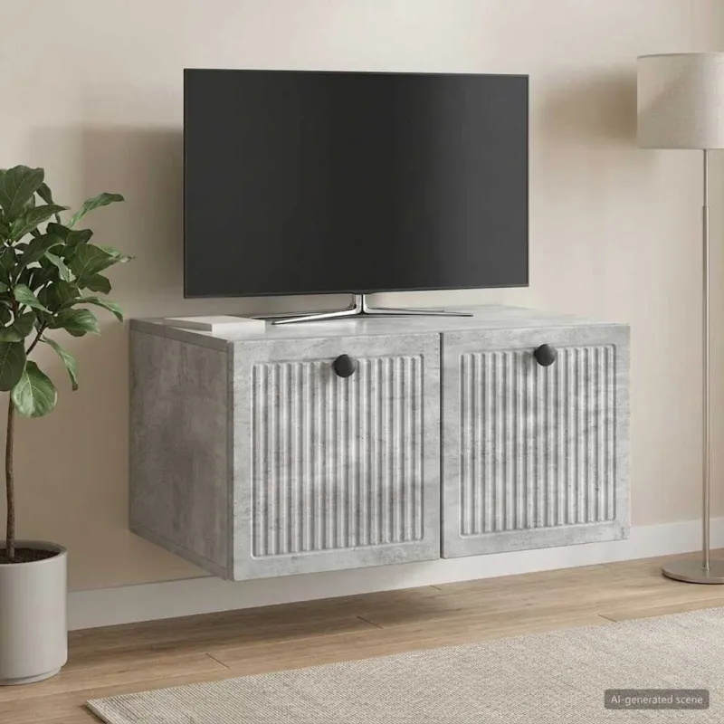 Sieninė TV spintelė Betono pilka 59,5 x 41 x 30 cm