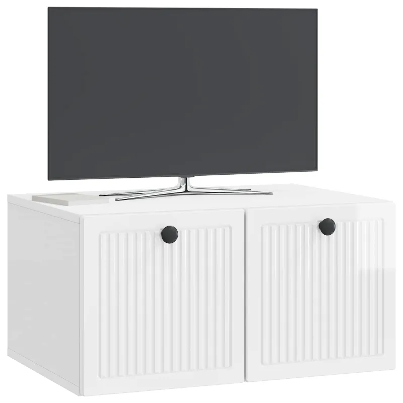 Sieninė TV spintelė Itin blizgi balta 59,5 x 41 x 30 cm