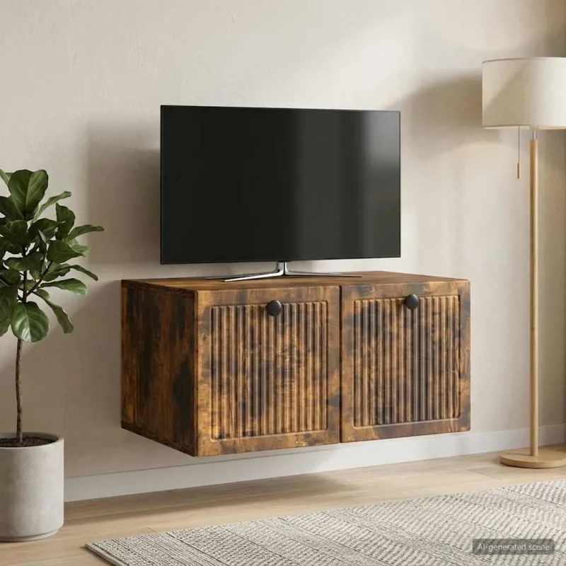 Sieninė TV spintelė Dūminio ąžuolo 59,5 x 41 x 30 cm