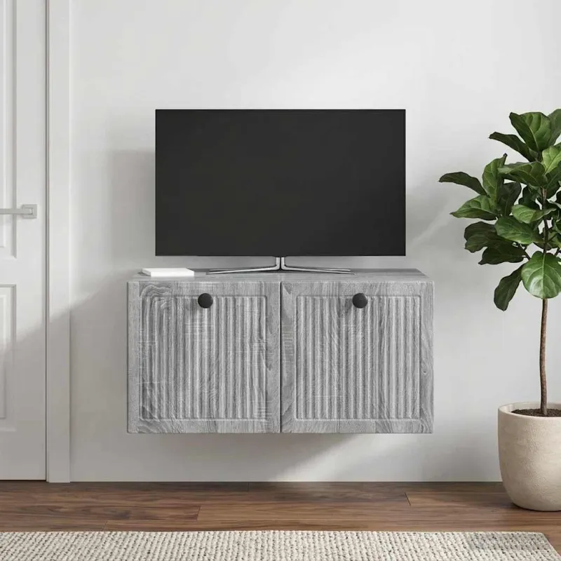 Sieninė TV spintelė Pilka sonoma ąžuolo 59,5 x 41 x 30 cm