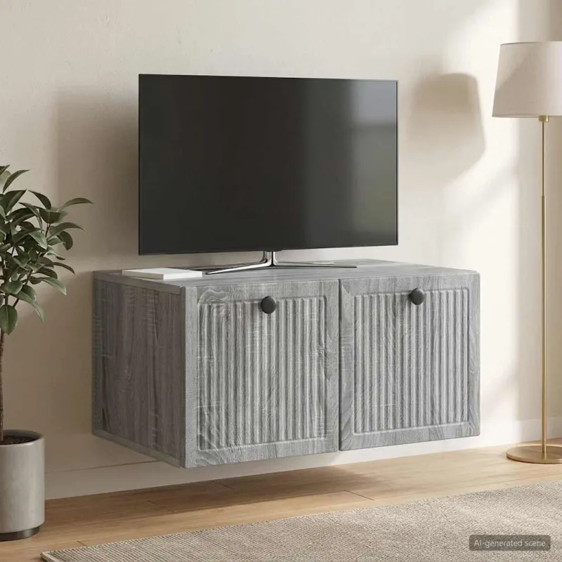 Sieninė TV spintelė Pilka sonoma ąžuolo 59,5 x 41 x 30 cm