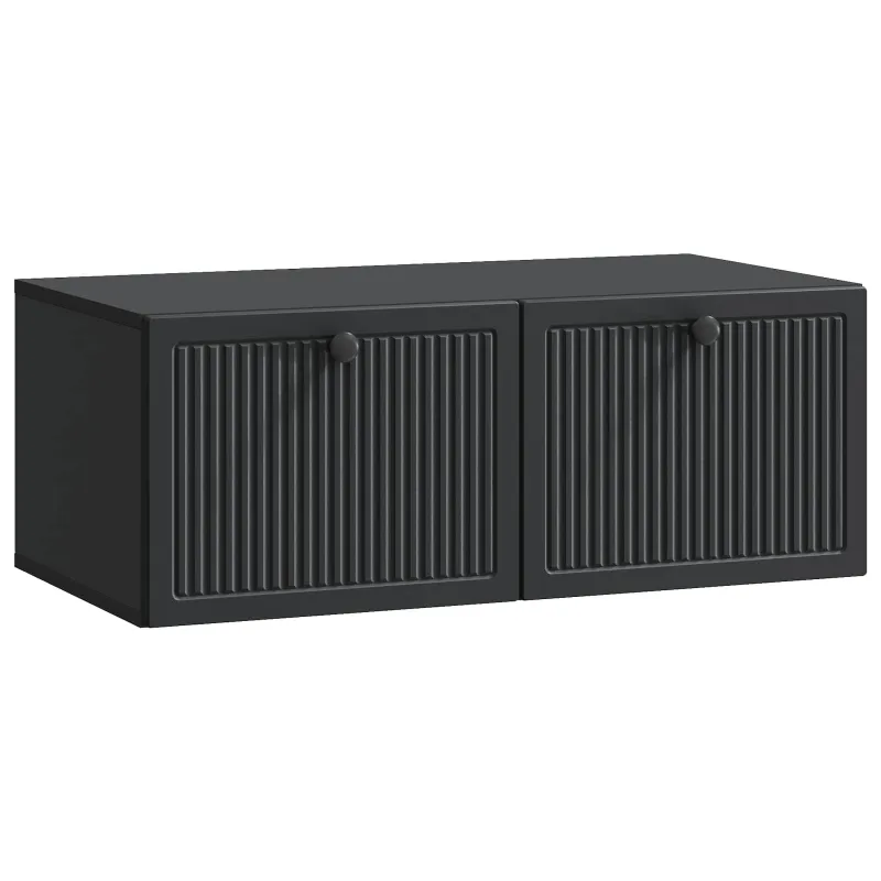 Sieninė TV spintelė Juoda 78,5 x 41 x 30 cm Apdirbta mediena