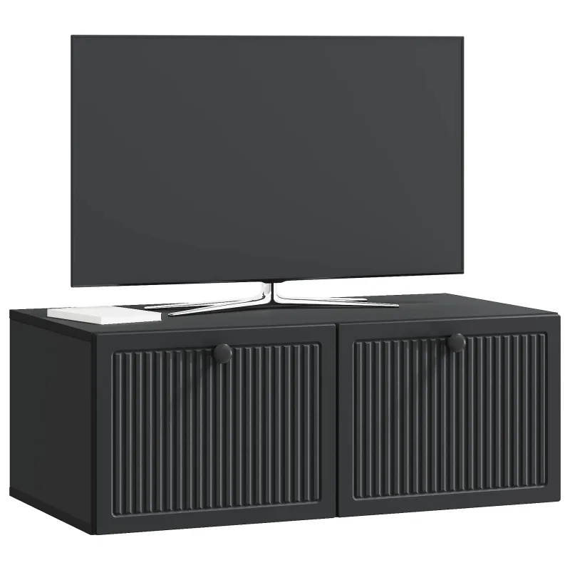 Sieninė TV spintelė Juoda 78,5 x 41 x 30 cm Apdirbta mediena