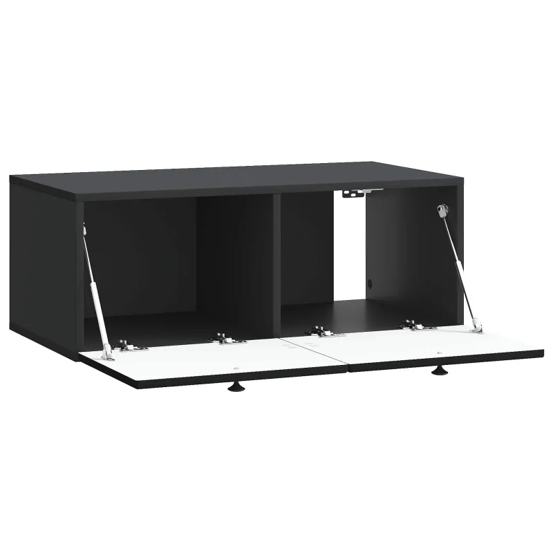 Sieninė TV spintelė Juoda 78,5 x 41 x 30 cm Apdirbta mediena