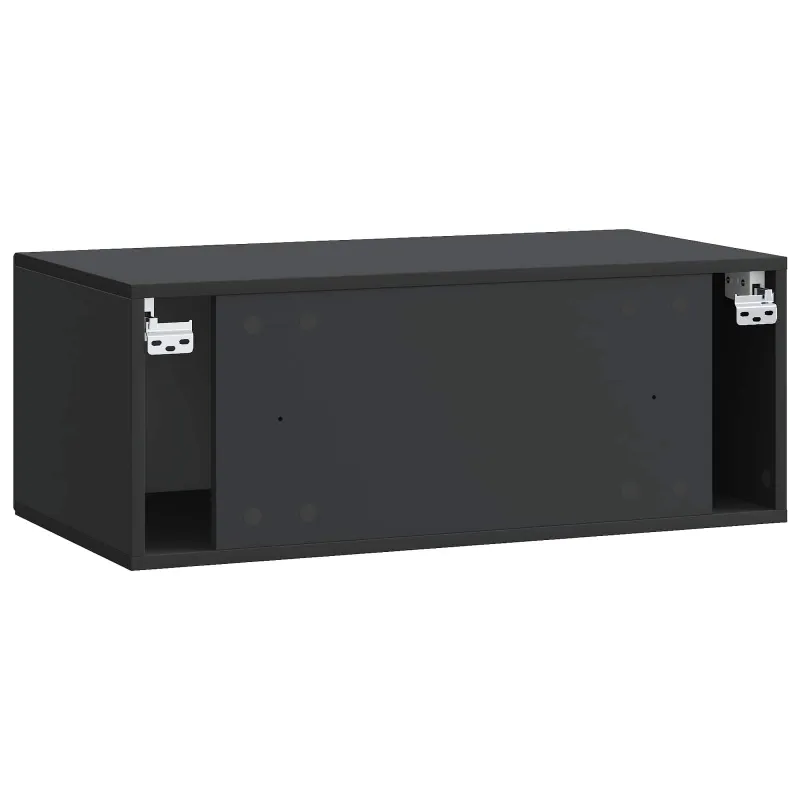 Sieninė TV spintelė Juoda 78,5 x 41 x 30 cm Apdirbta mediena
