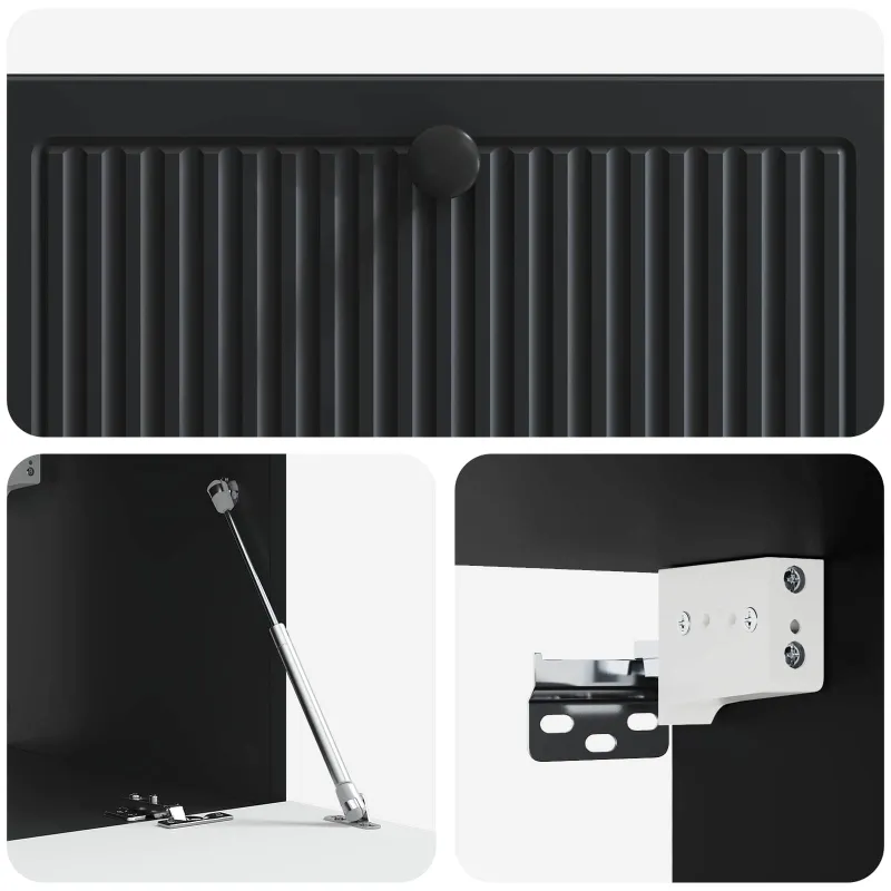 Sieninė TV spintelė Juoda 78,5 x 41 x 30 cm Apdirbta mediena