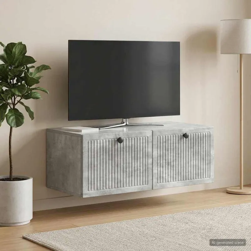Sieninė TV spintelė Betono pilka 78,5 x 41 x 30 cm