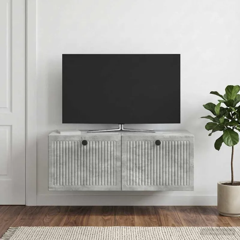 Sieninė TV spintelė Betono pilka 78,5 x 41 x 30 cm