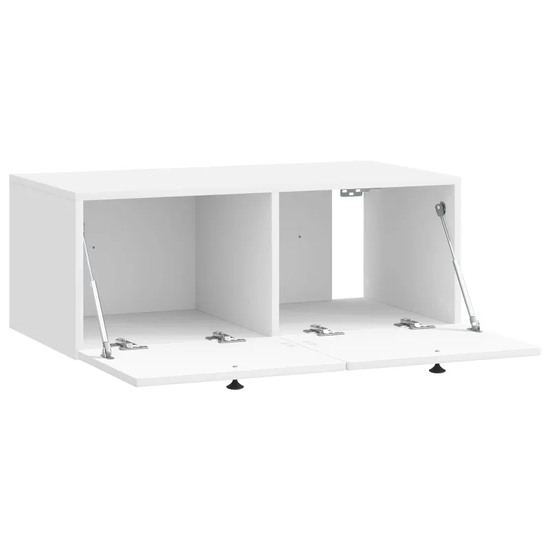 Sieninė TV spintelė Itin blizgi balta 78,5 x 41 x 30 cm