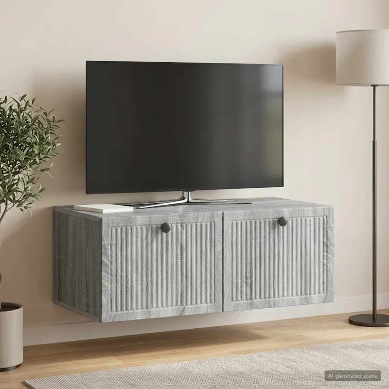 Sieninė TV spintelė Pilka sonoma ąžuolo 78,5 x 41 x 30 cm