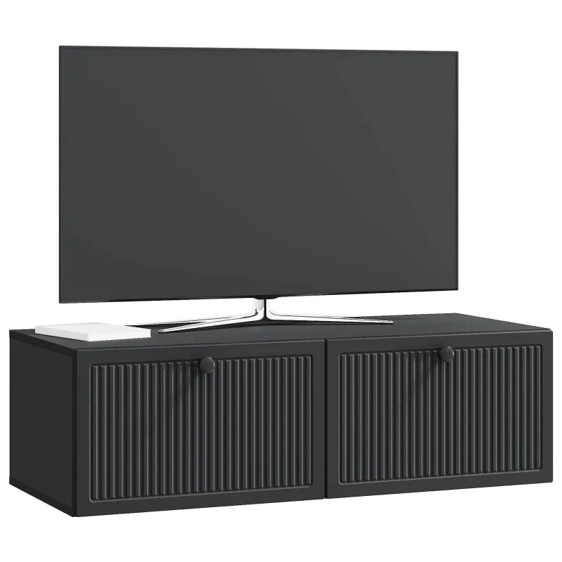 Sieninė TV spintelė Juoda 98 x 41 x 30 cm Apdirbta mediena