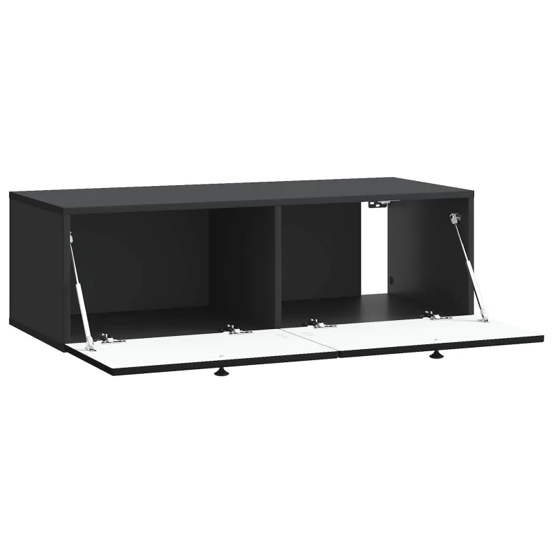 Sieninė TV spintelė Juoda 98 x 41 x 30 cm Apdirbta mediena