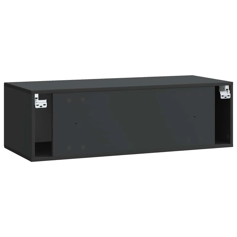 Sieninė TV spintelė Juoda 98 x 41 x 30 cm Apdirbta mediena