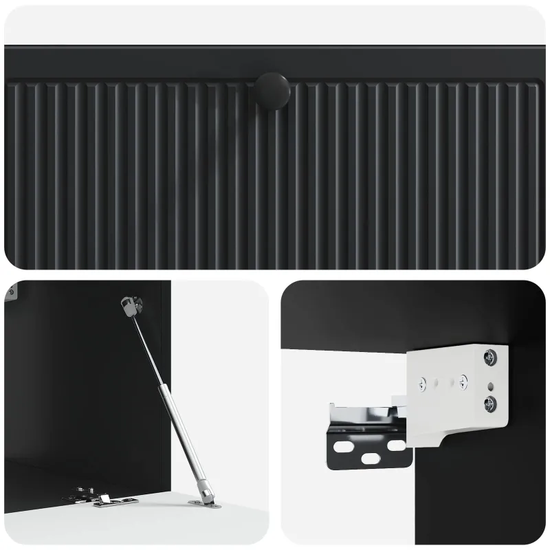 Sieninė TV spintelė Juoda 98 x 41 x 30 cm Apdirbta mediena