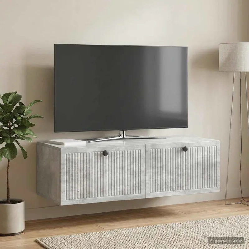 Sieninė TV spintelė Betono pilka 98 x 41 x 30 cm