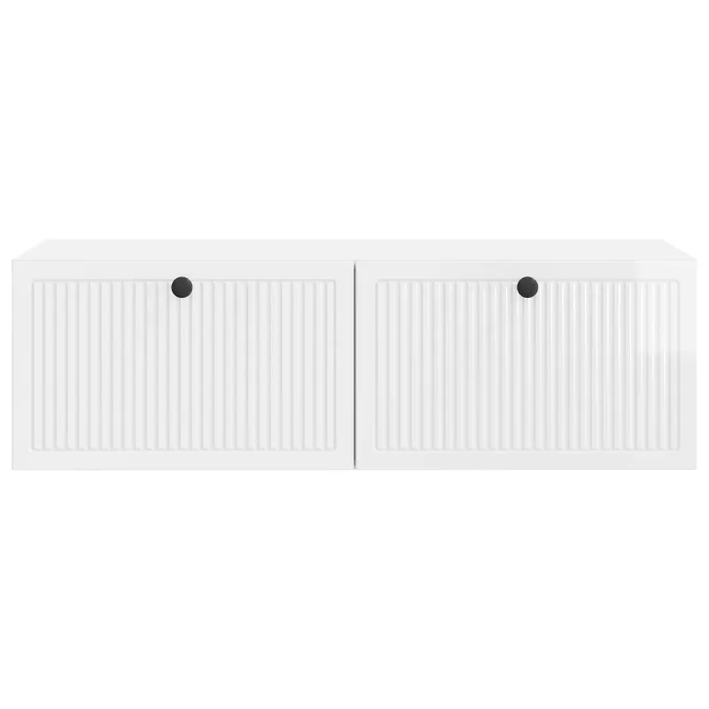 Sieninė TV spintelė Itin blizgi balta 98 x 41 x 30 cm