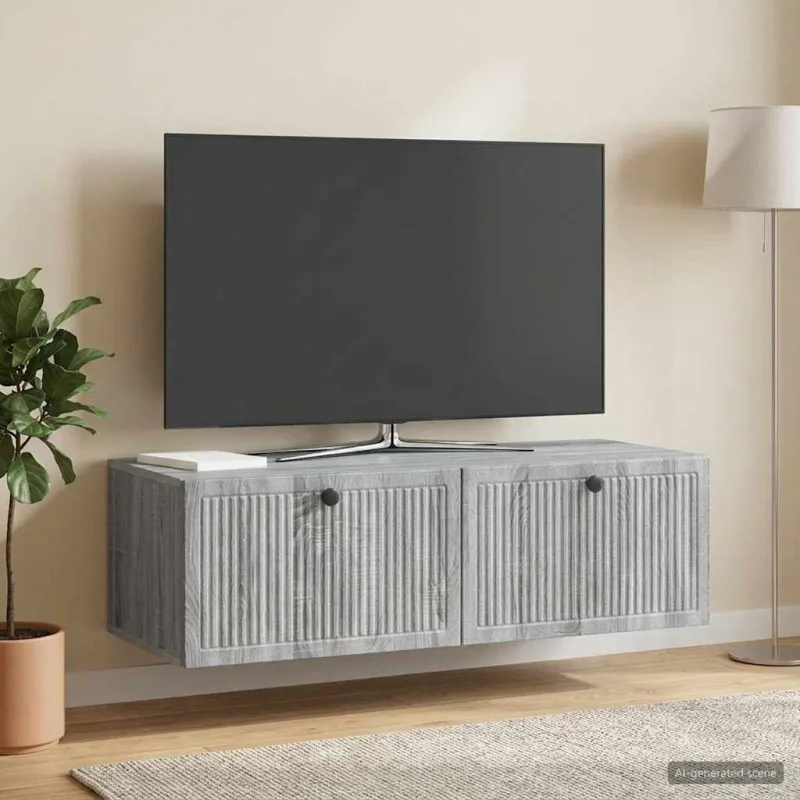 Sieninė TV spintelė Pilka sonoma ąžuolo 98 x 41 x 30 cm
