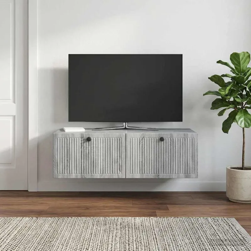Sieninė TV spintelė Pilka sonoma ąžuolo 98 x 41 x 30 cm