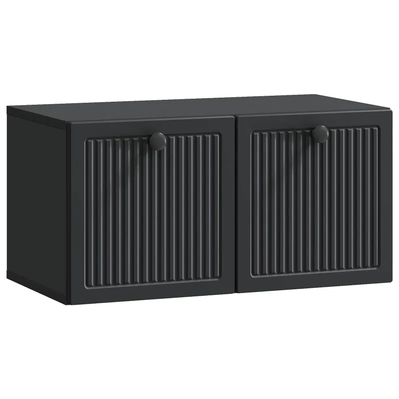 Sieninė TV spintelė Juoda 59,5 x 31 x 30 cm Apdirbta mediena