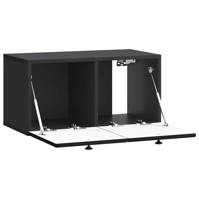Sieninė TV spintelė Juoda 59,5 x 31 x 30 cm Apdirbta mediena